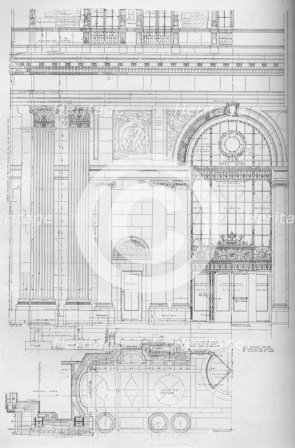 Detail of main entrance, Los Angeles Biltmore Hotel, Los Angeles, California, 1923. Artist: Unknown.