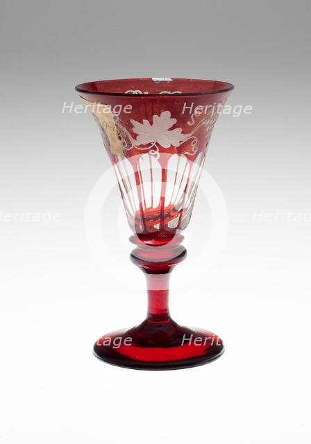 Wine Glass, Bohemia, Mid to late 19th century. Creator: Bohemia Glass.