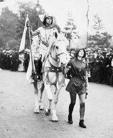 Marjorie Annan Bryce dressed as Joan of Arc at the Women's Coronation Procession, London, 1911. Artist: Unknown