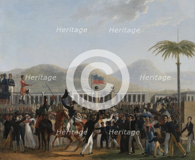 The Swearing In Of President Boyer At The Palace Of Haiti, c1818. Creator: Adolphe Eugene Gabriel Roehn.