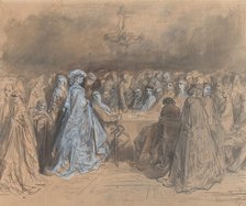Pauline Viardot Gambling at Baden-Baden, 1862. Creator: Gustave Doré.