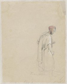 Figure study of a man with a turban and sword, 1824-1880. Creator: Raden Saleh.