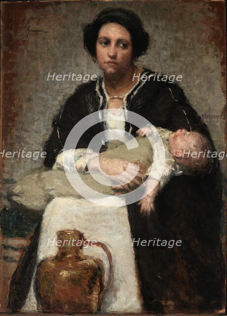 Mother and Sleeping Baby, 1911. Creator: Alice Pike Barney.