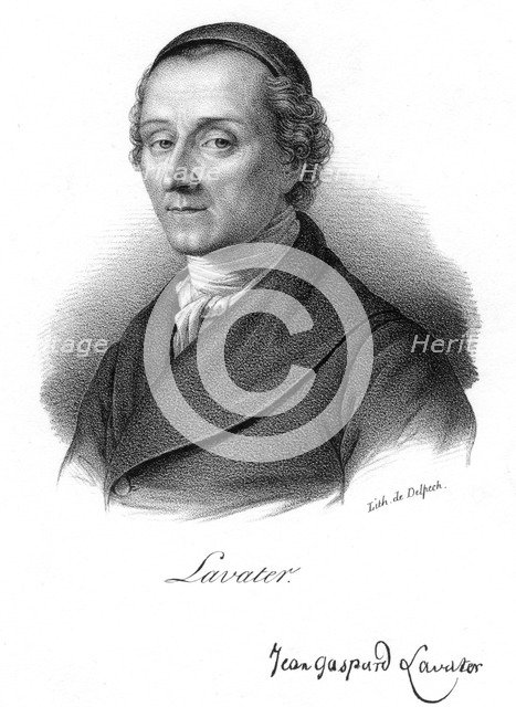 Johann Kaspar Lavater, Swiss physiognomist and theologian, c1830.  Artist: Delpech