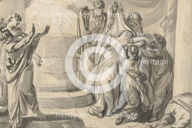 An Antique Sacrificial Scene; verso: Sketch of a Group of People, 1779 (?). Creator: Johann Eleazar Schenau.