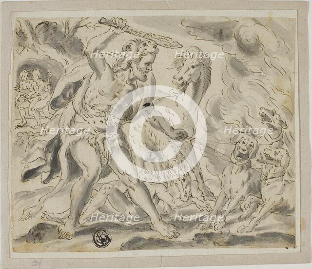 Hercules, Cerberus and the Mares of Diomedes, n.d. Creator: Unknown.