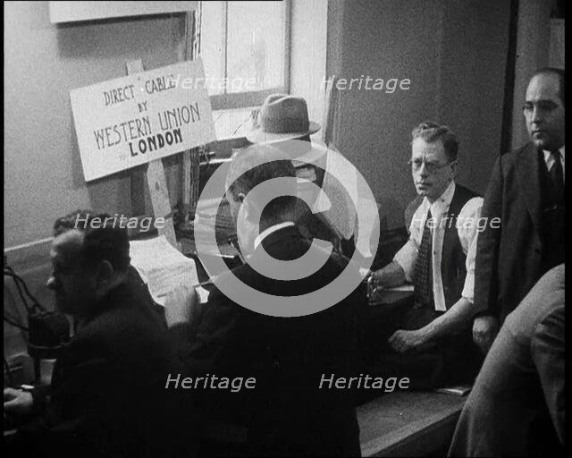 American Civilians Operating Stenotypes During the Lindbergh's Kidnapping Case Trial, 1930s. Creator: British Pathe Ltd.