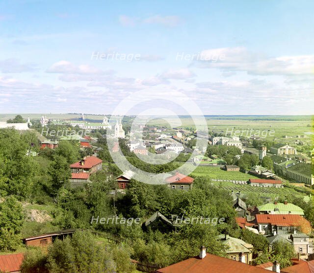 City of Vladimir, on the Kliazma;view from the Assumption Cathedral from the southwest, 1911. Creator: Sergey Mikhaylovich Prokudin-Gorsky.