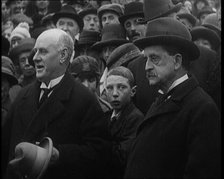 Sir James Barrie Standing With a Crowd of People, 1921. Creator: British Pathe Ltd.