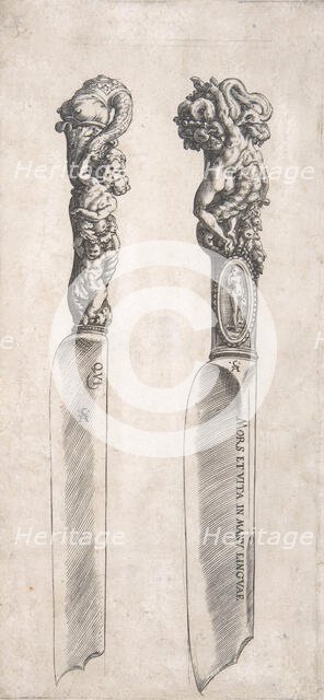 Design for Two Knife Handles, 1553-1615. Creator: Cherubino Alberti.