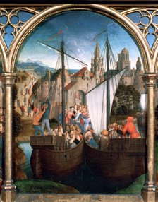 'St Ursula Shrine, Arrival in Basle', 1489. Artist: Hans Memling