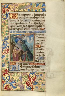 Annunciation to Joseph; Poncher Hours, about 1500. Creator: Master of Cardinal Bourbon.