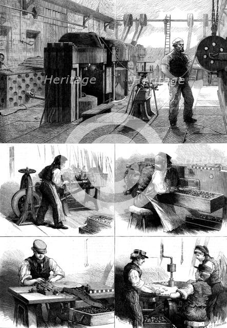 The Ashantee Expedition: making the bullets at Woolwich Arsenal, 1873. Creator: Unknown.