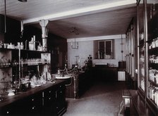The interior of a pharmaceutical or chemical laboratory..., c1890s. Creator: Unknown.