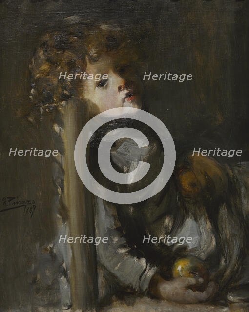 The Artist's Son, Ignacio, Seated, 1887.  Creator: Ignacio Pinazo Camarlench.