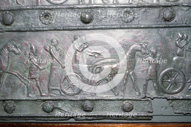 Detail from the Balawat Gates, made for Shalmeneser III, Neo-Assyrian, c858-824 BC. Artist: Unknown.