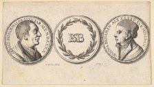 Medallions with portraits of Sebald Beham and Anna Beham, 1647. Creator: Wenceslaus Hollar.