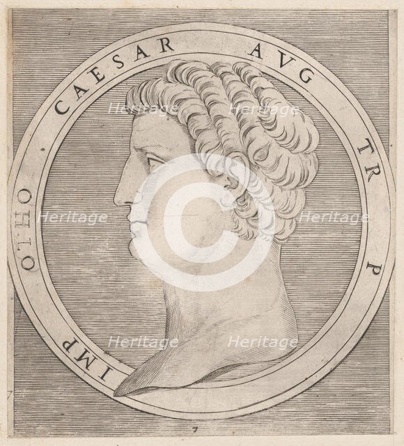 Speculum Romanae Magnificentiae: Otho, from The Twelve Caesars, ca. 1500-1534., ca. 1500-1534. Creator: Marcantonio Raimondi.