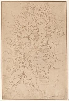 A Group of Angels in Glory, 18th century. Creator: Unknown.