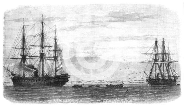 Embarkation of the body of the late Emperor Maximilian at Vera Cruz, Mexico, 1868. Creator: Unknown.