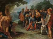 Julius Civilis Having his Hair Cut after the Fall of Vetera, while his Son Kills Some..., 1600-1613. Creator: Otto Van Veen.