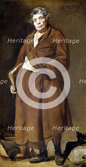 Aesop (7th-6th century bC), Greek writer of fables, oil painting by Velazquez.