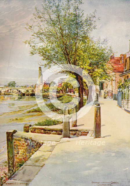 'Strand on the Green Chiswick', 1905, (c1915). Artist: Edward Charles Clifford.