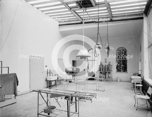 Operating room in Brooklyn Navy Yard Hospital, between 1890 and 1901. Creator: Unknown.
