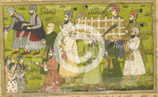 Buzurjumid leading the funeral procession..., 1726. Creator: Anon.