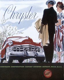 Poster advertising a Chrysler, 1950. Artist: Unknown