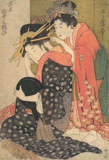 The Oiran Yoso-oi Seated at Her Toilet, ca. 1799. Creator: Kitagawa Utamaro.