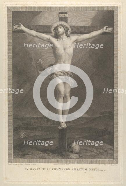 Christ crucified on the cross, a skull at the base, ca. 1770-1803. Creator: Giovanni Volpato.