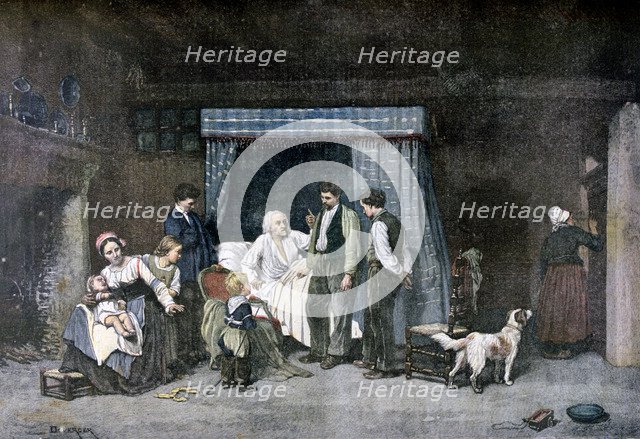 The Worker and his Children, 1892. Artist: Theophile Emmanuel Duverger