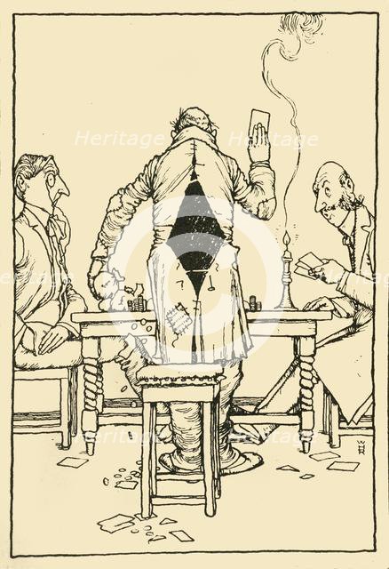 "The Wininng Card" on the ace of diamonds', 1910. Creator: W Heath Robinson.