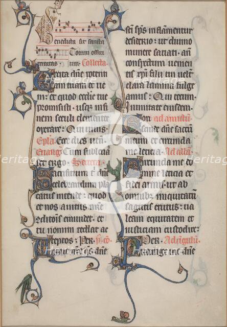 Manuscript Leaf from the Beauvais Missal, 1285. Creator: Unknown.
