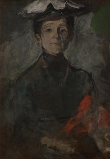 Self-Portrait with Flowers, c1909. Creator: Olga Boznanska.