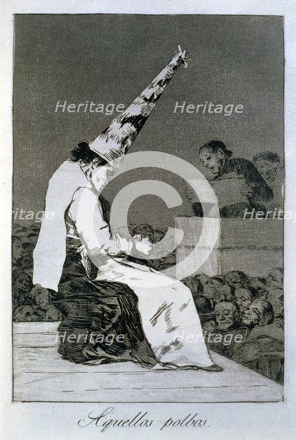 Los Caprichos, series of etchings by Francisco de Goya (1746-1828), plate 23: 'Aquellos polvos' (…