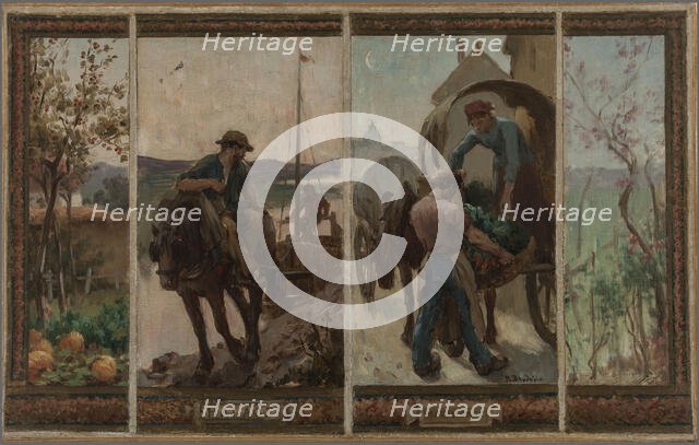 Esquisse pour la mairie de Saint-Maur-des-Fossés : Halage - Maraîchage, 1883. Creator: Paul Albert Baudouin.