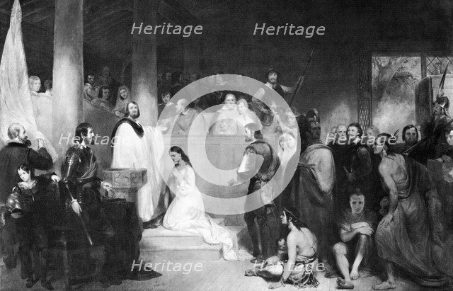 The Baptism of Pocahontas at Jamestown, Virginia, 1613, (1840). Artist: John Gadsby Chapman