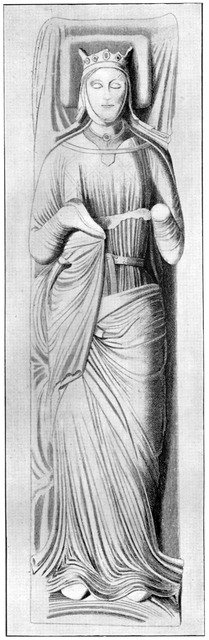 Effigy of Queen Eleanor, consort of Henry II, 13th century, (1910). Artist: Unknown