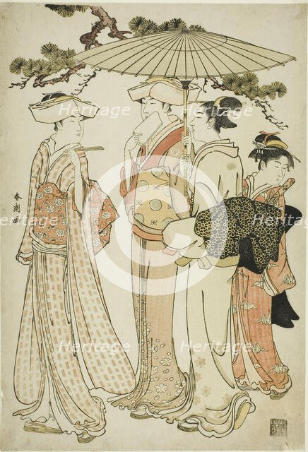 Out for a Walk, c. 1780/1801. Creator: Katsukawa Shuncho.