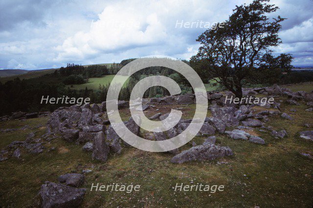 The Round Pound at Kestor Settlement,  Dartmoor, Devon, 20th century. Artist: Unknown.