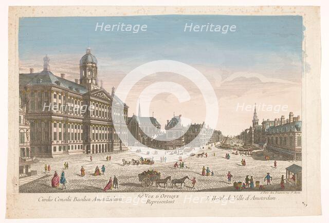 View of the Town Hall and the Dam in Amsterdam, 1745-1775. Creator: Unknown.