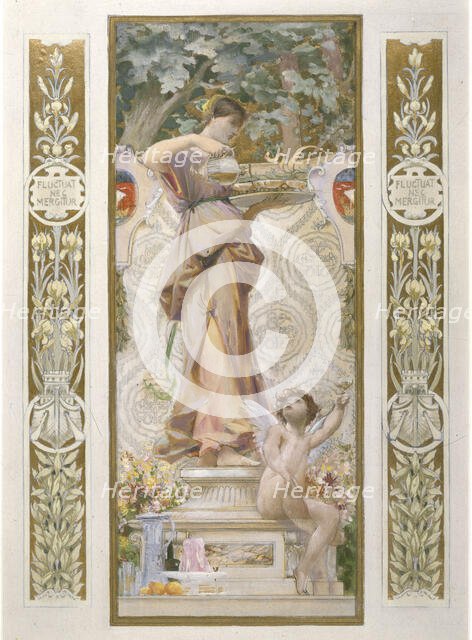 Sketch for the 'Festival Staircase' at the Hotel de Ville in Paris: Refreshment, c1888-1898. Creator: Luc Olivier Merson.