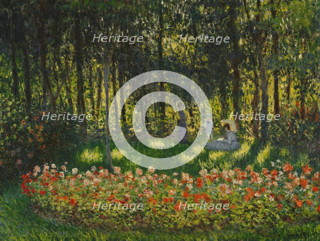 In the garden, the artist's family, 1875. Creator: Monet, Claude (1840-1926).