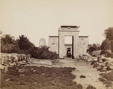 Avenue of the Sphinxes and Ptolemaic Gate, Temple of Karnak. Luxor, East Bank, between 1860 and 1903 Creator: Antonio Beato.
