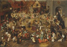 The Fight Between Carnival and Lent. Artist: Bruegel (Brueghel), Pieter, the Elder (ca 1525-1569)