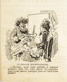 Madam, for your portrait there are missing a few tones on your face..., 1877. Creator: Cham (Amédée Charles de Noé) (1819-1879).