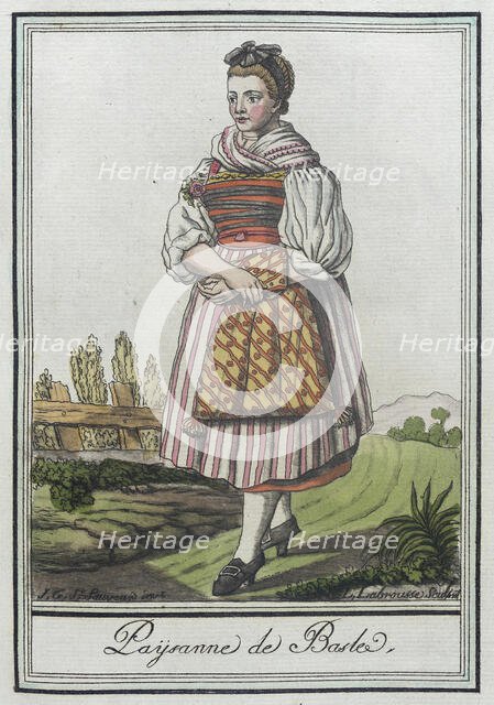 Costumes de Différents Pays, 'Paysanne de Basle', c1797. Creators: Jacques Grasset de Saint-Sauveur, LF Labrousse.