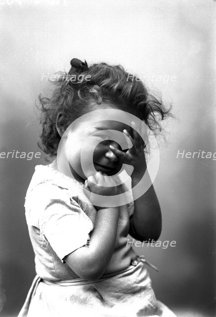 The photographer's little girl posing in his studio, Landskrona, Sweden, 1910. Artist: Unknown